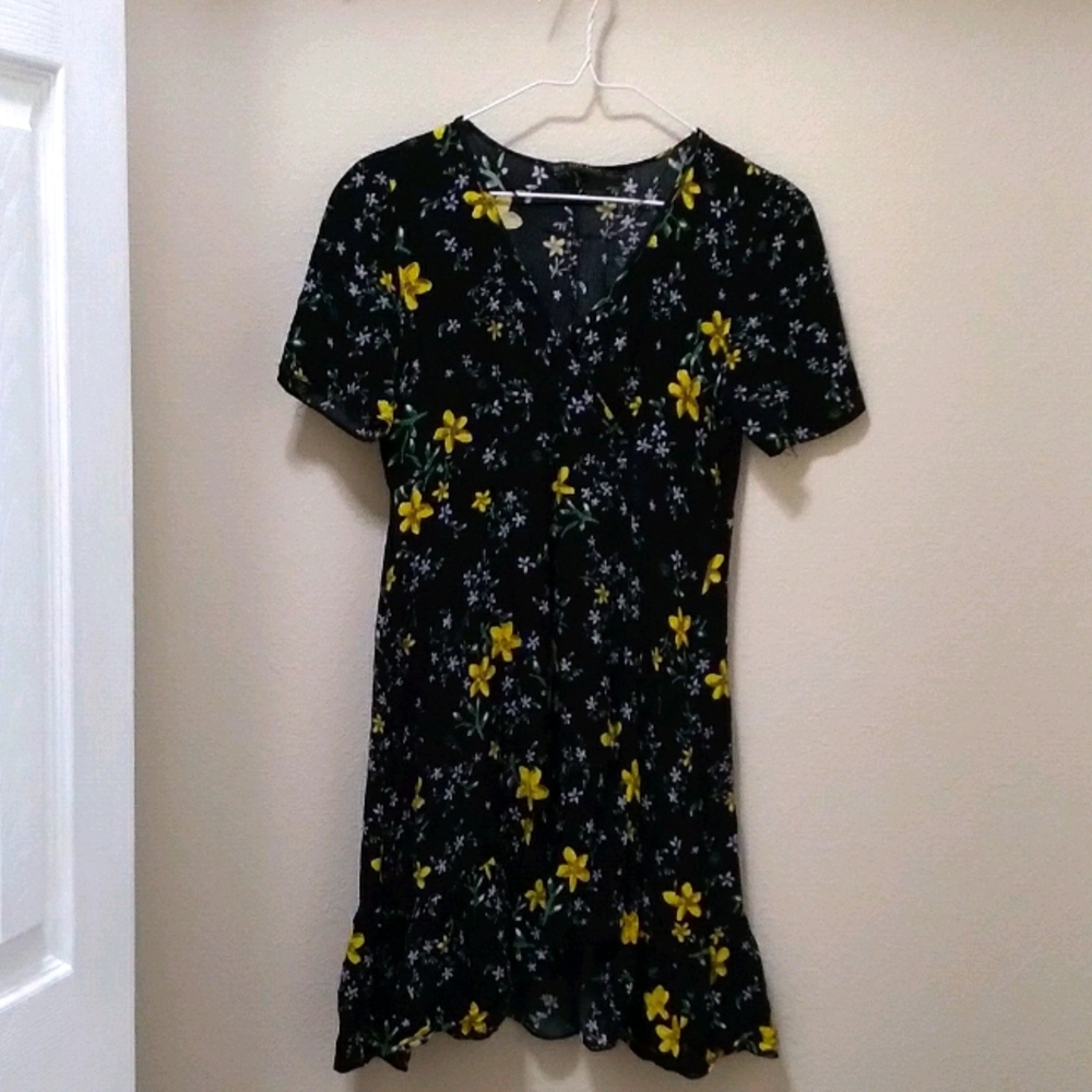 ZARA Floral Printed Mini dress Extra Small